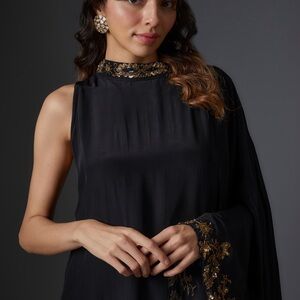 Elegant Black Embroidered Dress